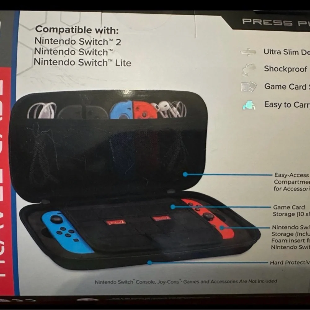New carryall travel case for Nintendo Switch color black